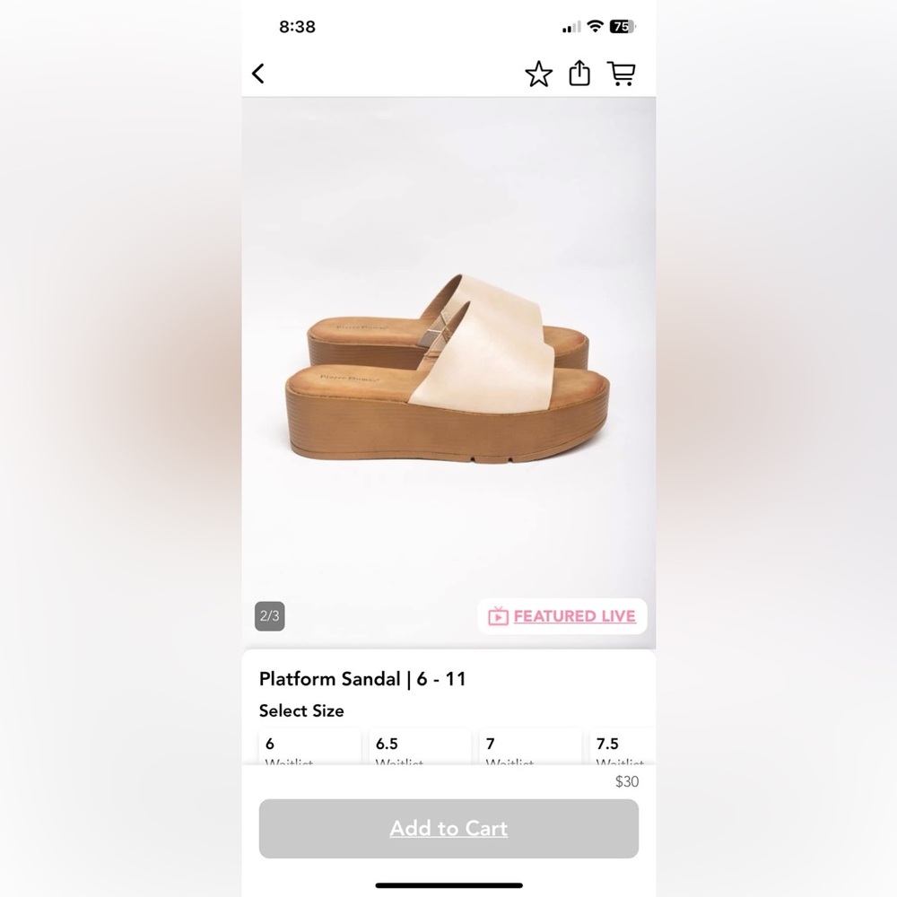 Pierre Dummas white and Tan Platform Sandals